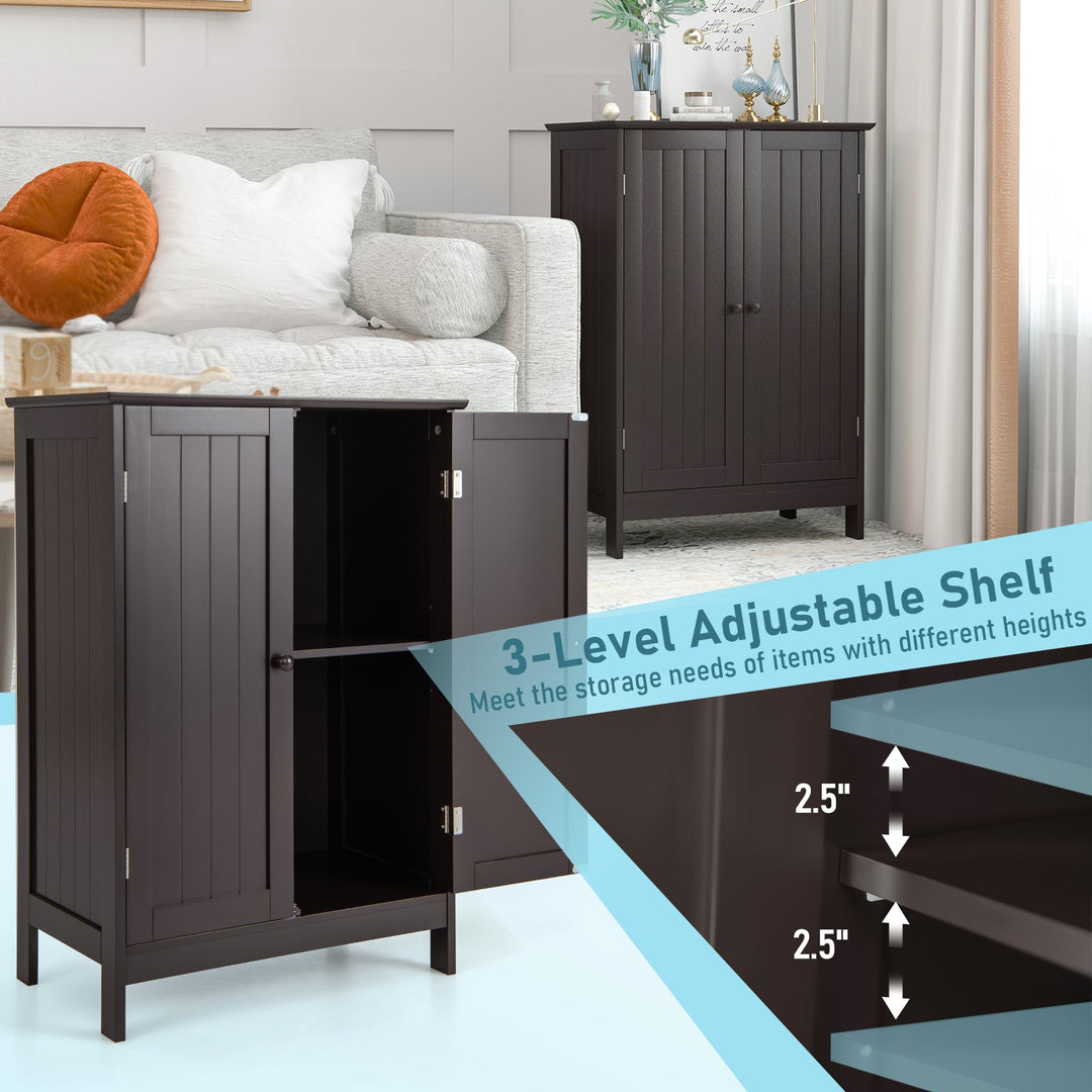 Bathroom Floor Storage Double Door Cupboard Cabinet