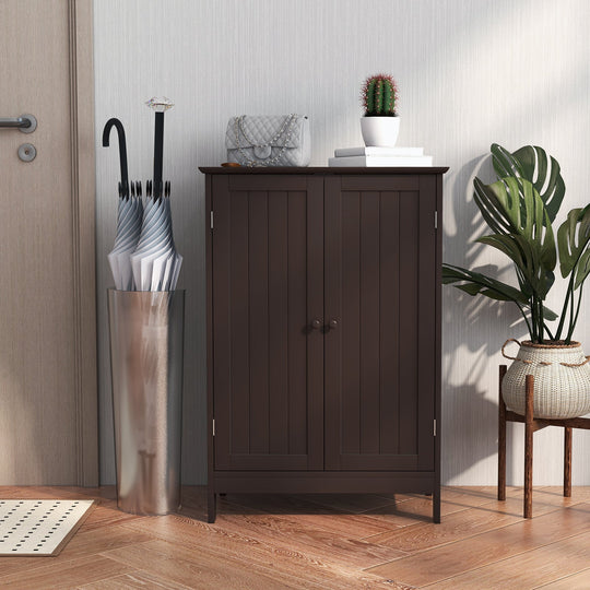 Bathroom Floor Storage Double Door Cupboard Cabinet
