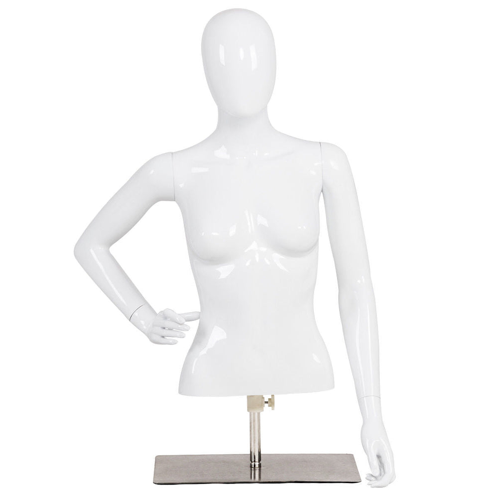 Female Mannequin Torso Adjustable Height with Metal Stand