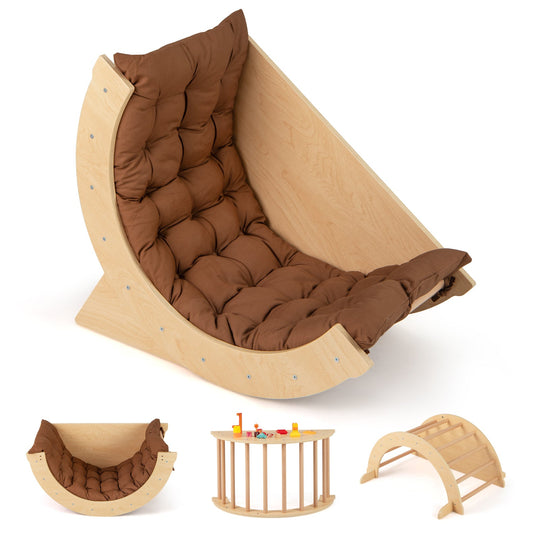 Kids Climbing Arch with Cushion Montessori Arch Climber/Rocker for Toddlers