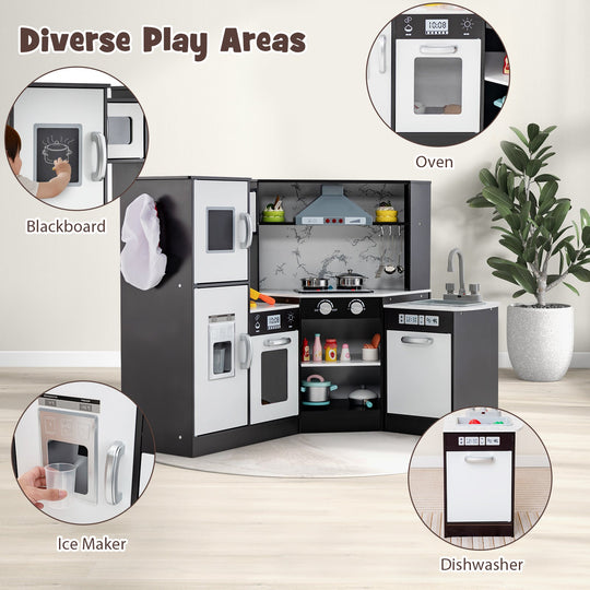 Kids Corner Pretend Kitchen Playset with Separated Washing Basin