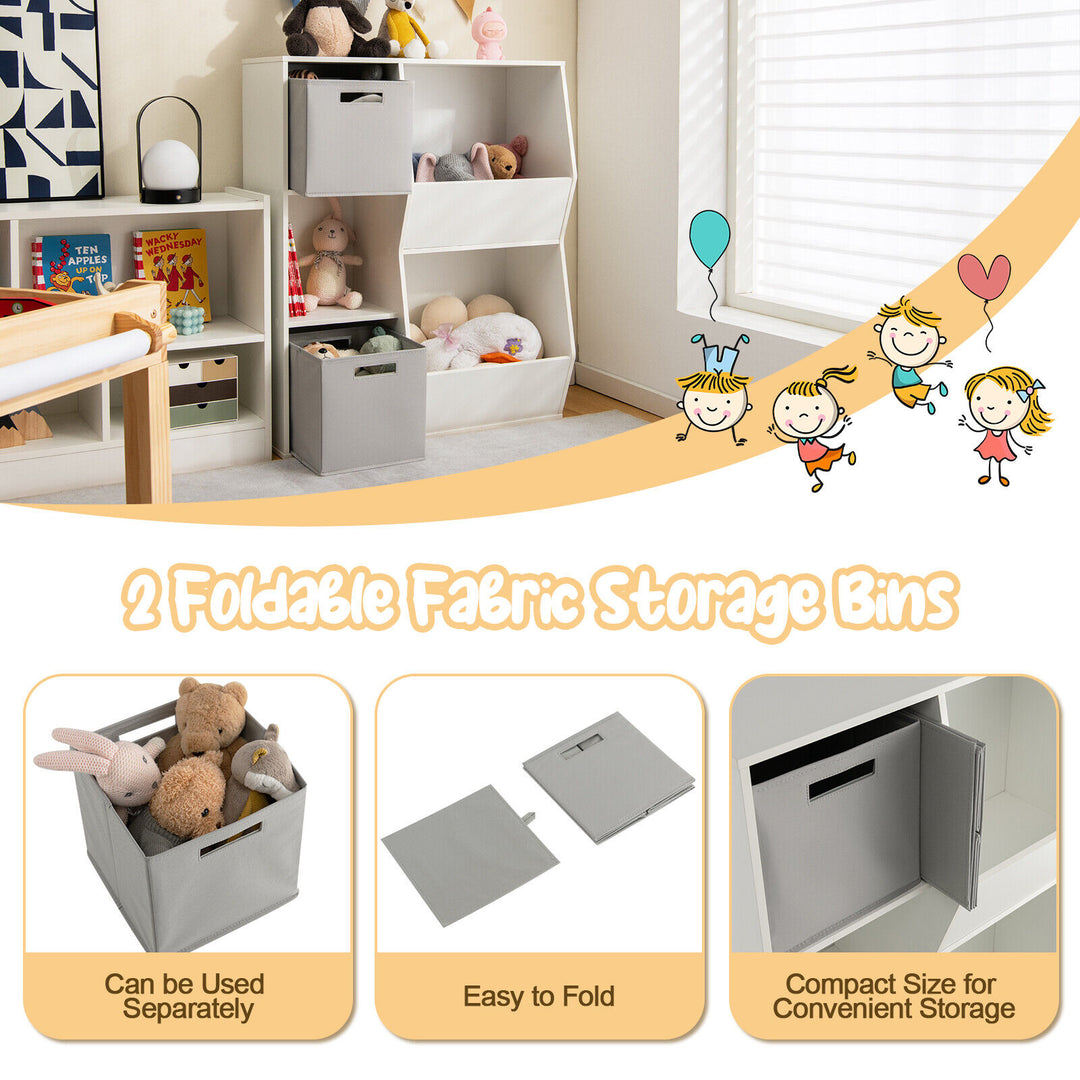 Kids Toy Storage Cabinet with Shelves-White