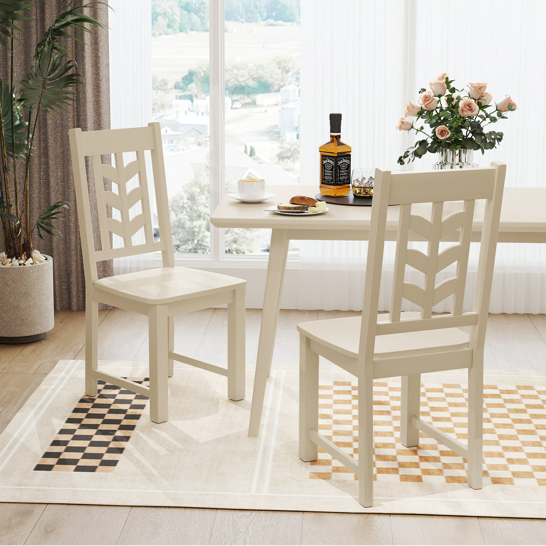 Kitchen Side Dining Chair Set of 2 with Rubber Wood Frame