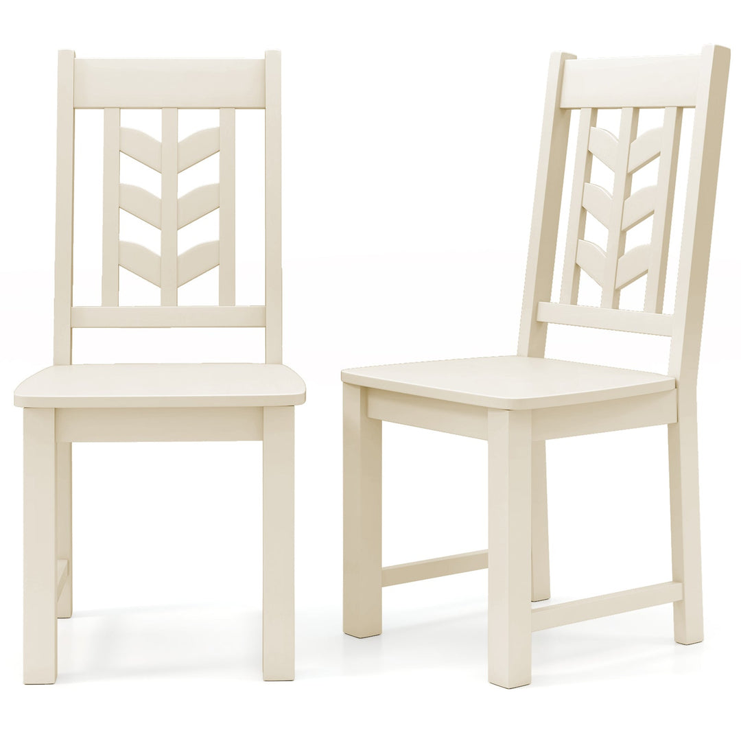 Kitchen Side Dining Chair Set of 2 with Rubber Wood Frame