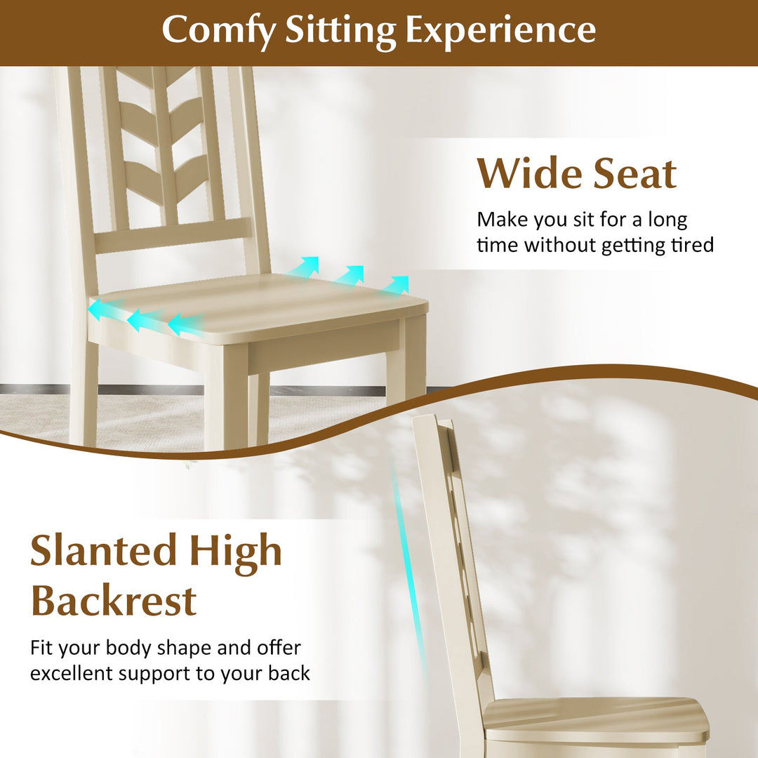 Kitchen Side Dining Chair Set of 2 with Rubber Wood Frame