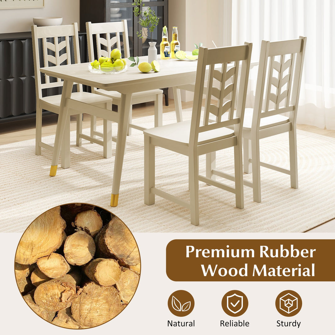 Kitchen Side Dining Chair Set of 2 with Rubber Wood Frame