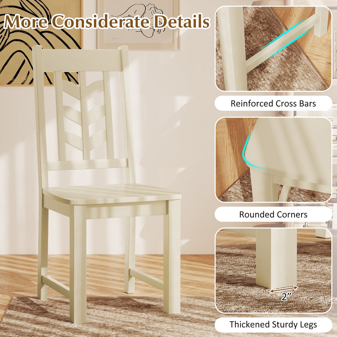 Kitchen Side Dining Chair Set of 2 with Rubber Wood Frame