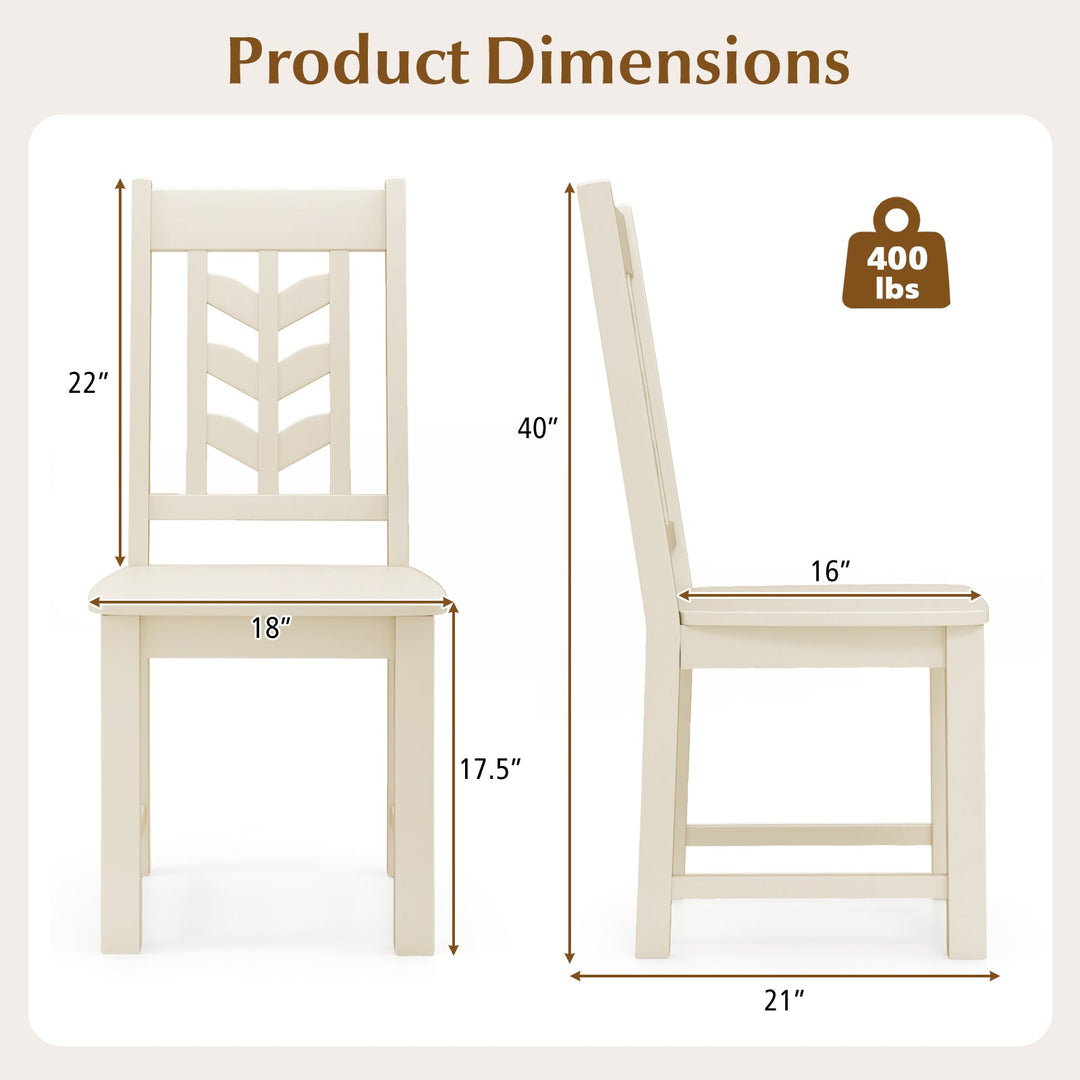 Kitchen Side Dining Chair Set of 2 with Rubber Wood Frame