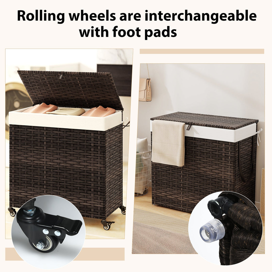 Laundry Hamper with Wheels and Lid