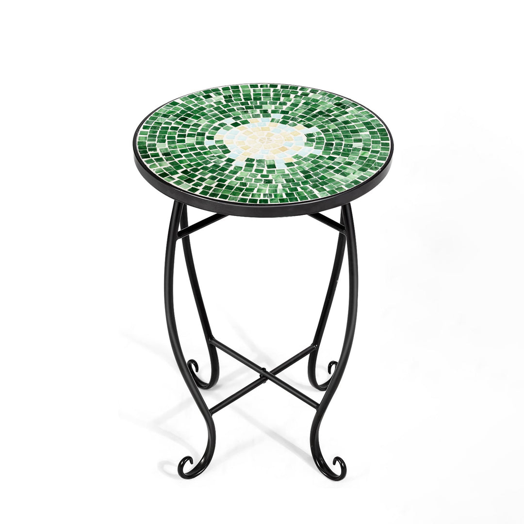 Outdoor Indoor Steel Accent Plant Stand Cobalt Table