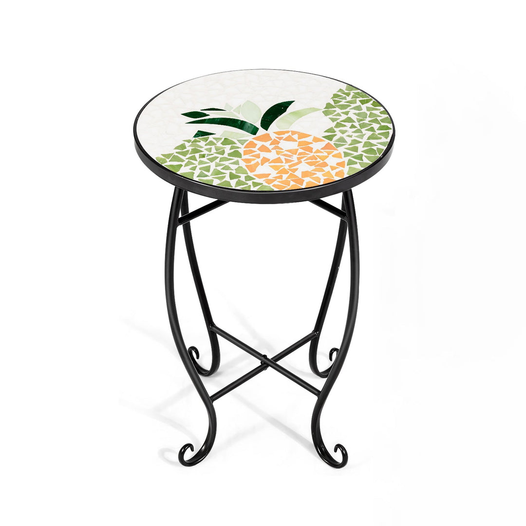 Outdoor Indoor Steel Accent Plant Stand Cobalt Table