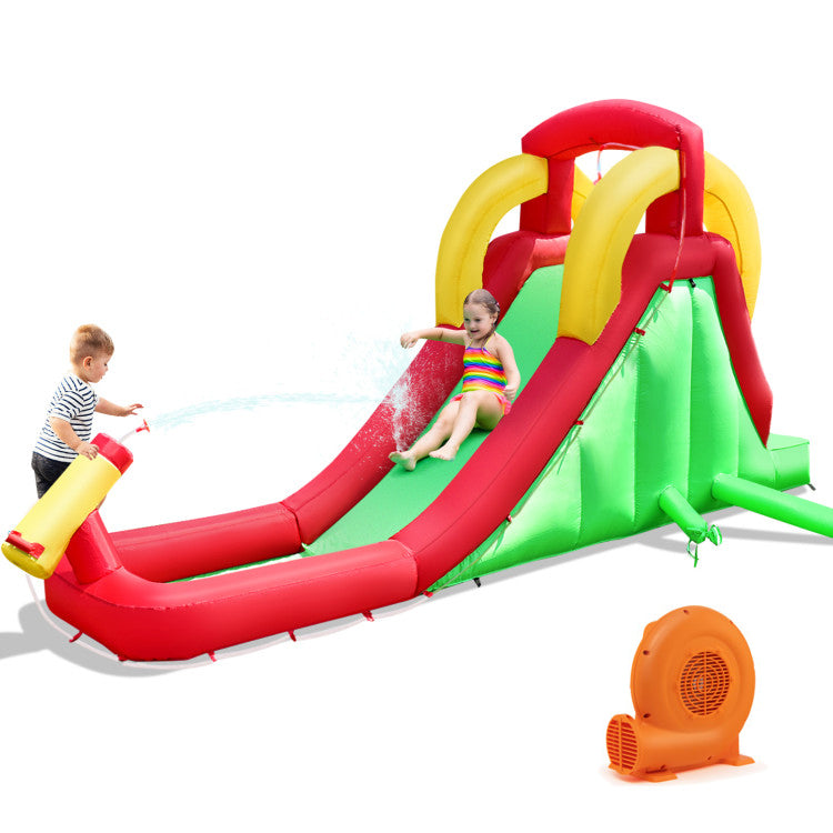 Inflatable Water Slide Bounce House with Climbing Wall and Jumper with 550W Blower