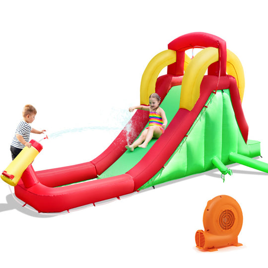 Inflatable Water Slide Bounce House with Climbing Wall and Jumper with 550W Blower