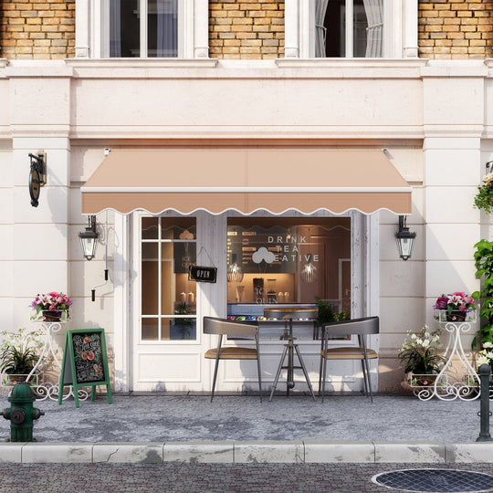 8 x 6.6 Feet Patio Retractable Awning with Manual Crank Handle