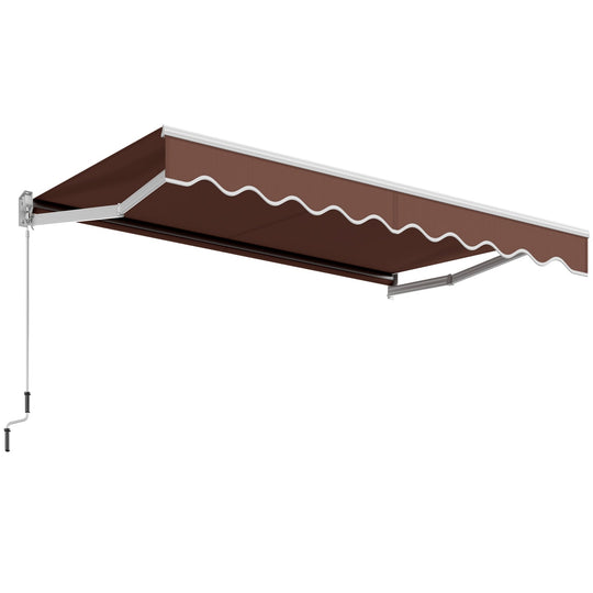 8 x 6.6 Feet Patio Retractable Awning with Manual Crank Handle