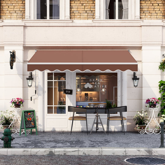 8 x 6.6 Feet Patio Retractable Awning with Manual Crank Handle