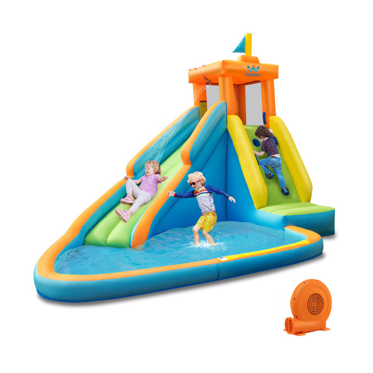 Inflatable Water Slide Kids Bounce House with 680W Blower