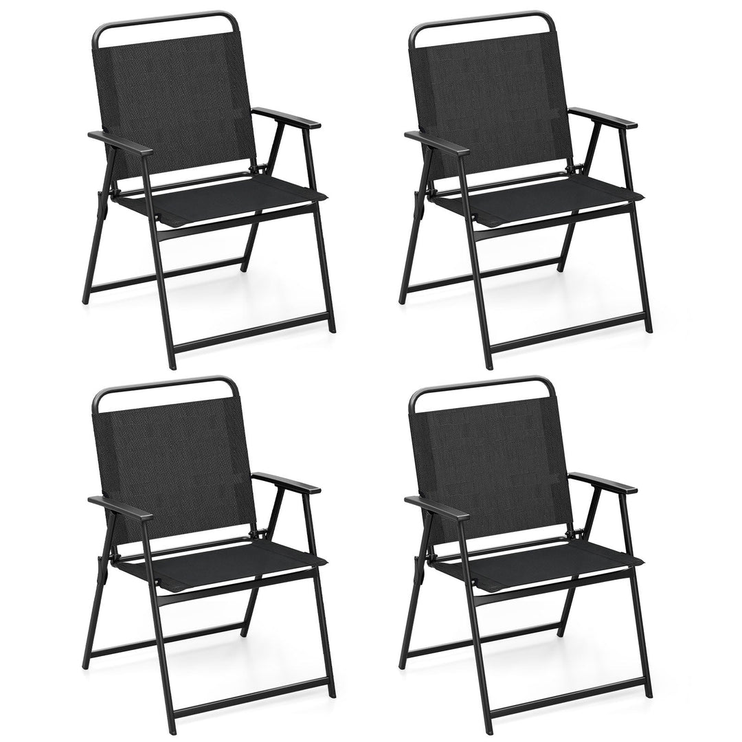 Set of 2/4/6 Outdoor Folding Chairs with Breathable Seat