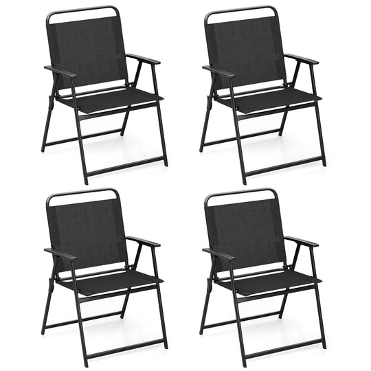 Set of 2/4/6 Outdoor Folding Chairs with Breathable Seat