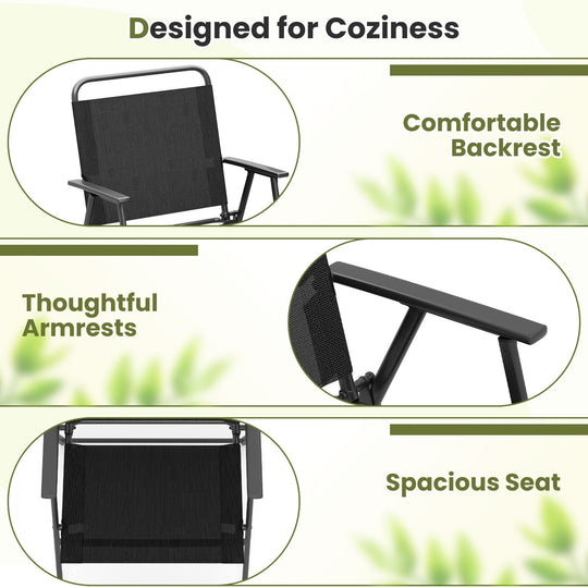 Set of 2/4/6 Outdoor Folding Chairs with Breathable Seat