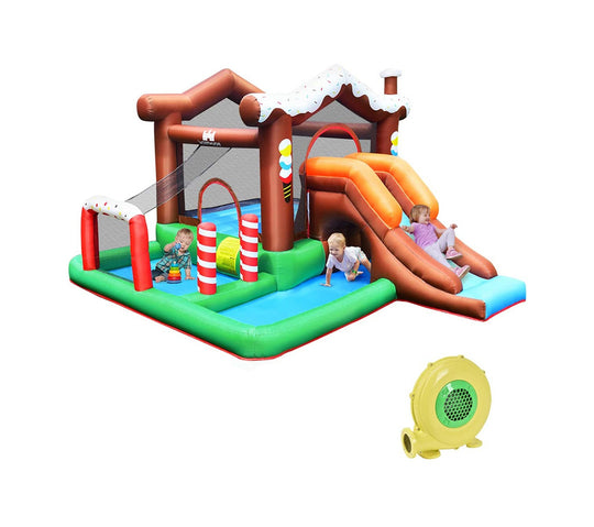 Outdoor Indoor Inflatable Kids Bounce House with 480W Air Blower