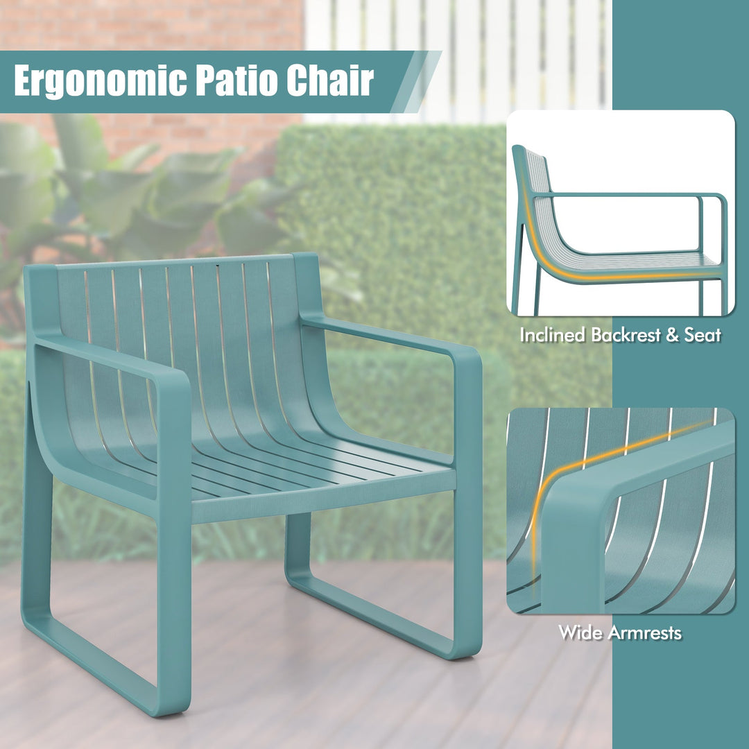 Patio Chairs Set of 2 with Curved Backrests and Seats