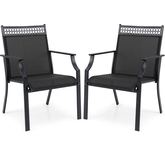 Patio Chairs Set of 2 with All Weather Breathable Fabric