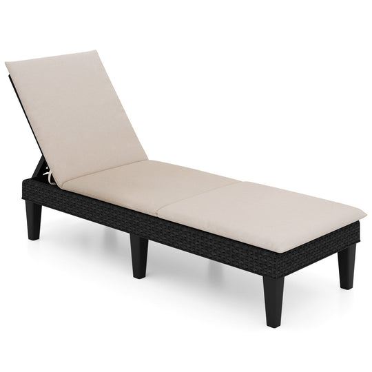 Patio Lounge Chair 3-Position Adjustable Backrest and Cushion