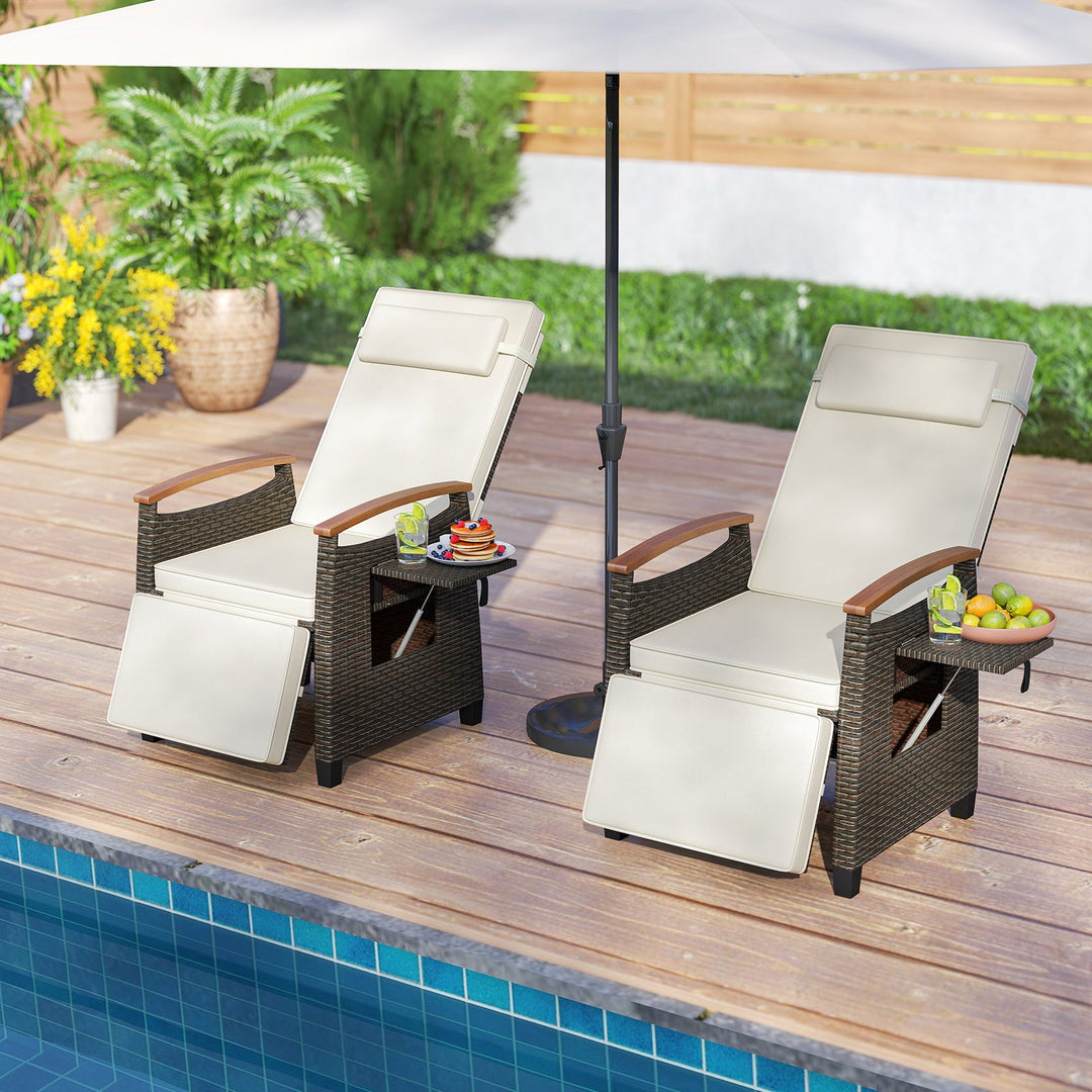 Double Camping Chair with Cup Holders Glass Racks and Mesh Pockets
