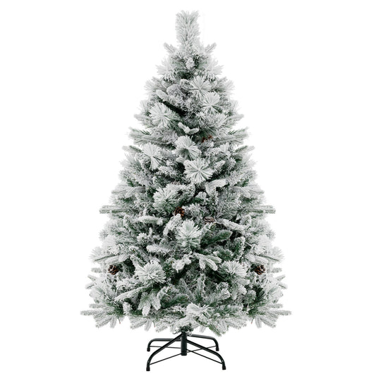 4.5/6/7 Feet Artificial Xmas Tree with Pine Needles and LED Lights