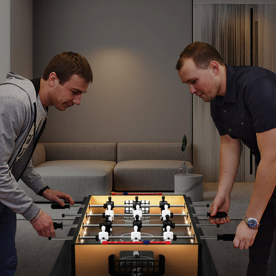 Tabletop Foosball Table with LED Lights and Non-Slip Handles