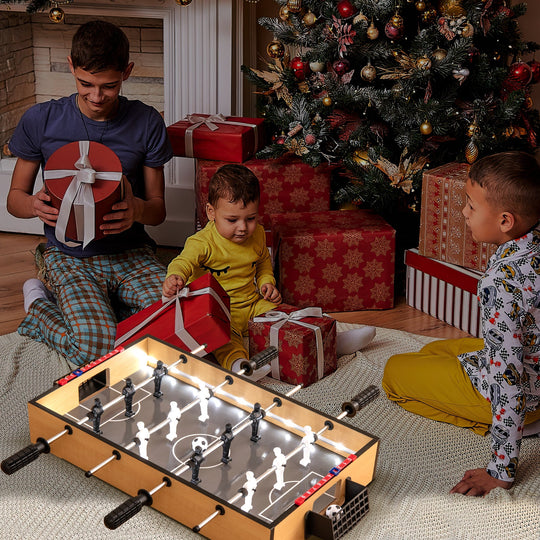 Tabletop Foosball Table with LED Lights and Non-Slip Handles