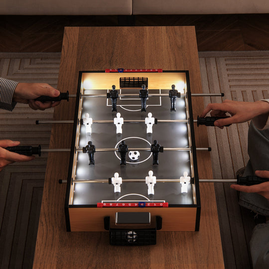 Tabletop Foosball Table with LED Lights and Non-Slip Handles