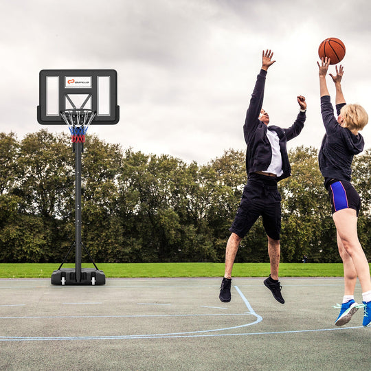 Portable Basketball Hoop with 4.6 to 10 Feet 10-Level Height Adjustable