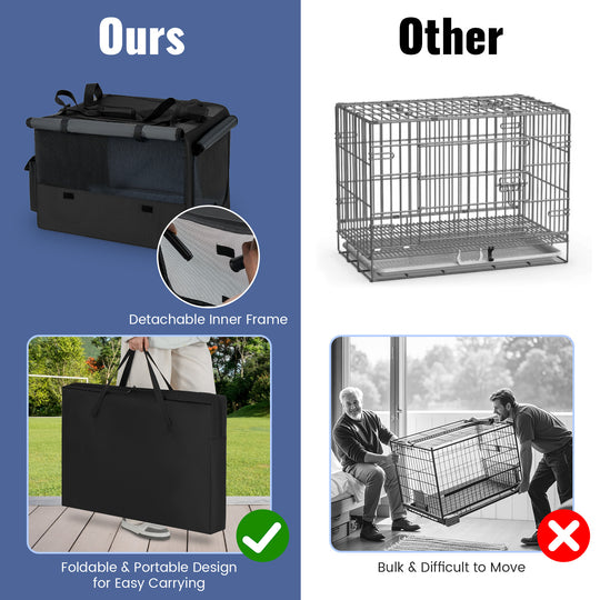 Portable Foldable Pet Carrying Bag with 2 Openings and Comfy Cushion-S