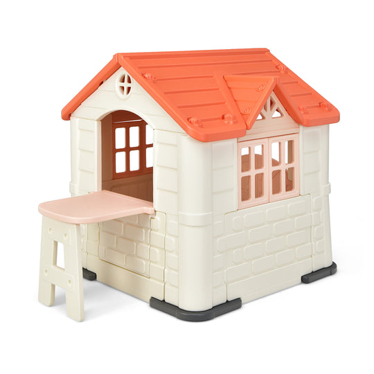 Kid’s Playhouse Pretend Toy House For Boys and Girls 7 Pieces Toy Set-Pink