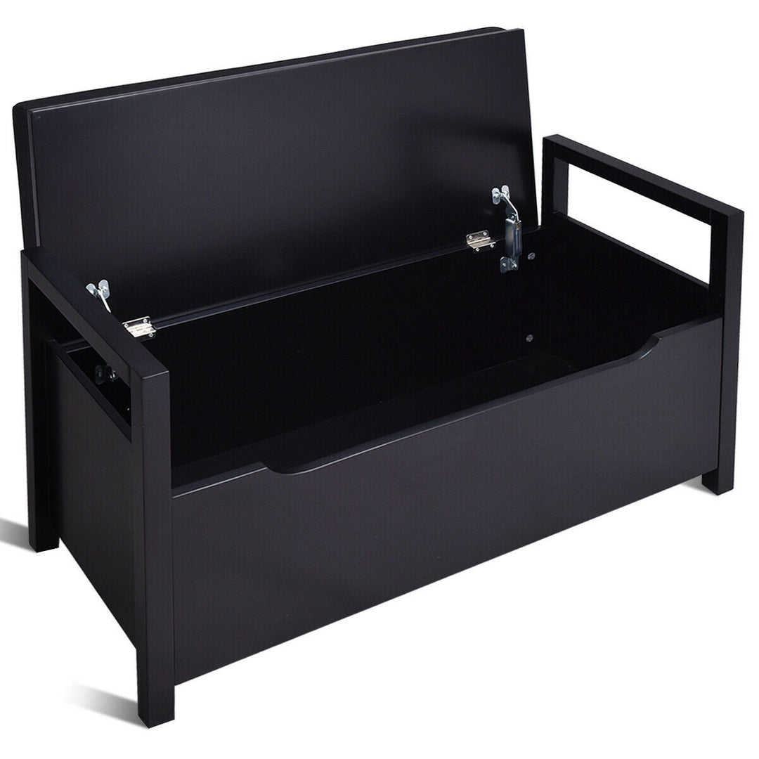 34.5 ×15.5 ×19.5 Inch Shoe Storage Bench with Cushion Seat for Entryway
