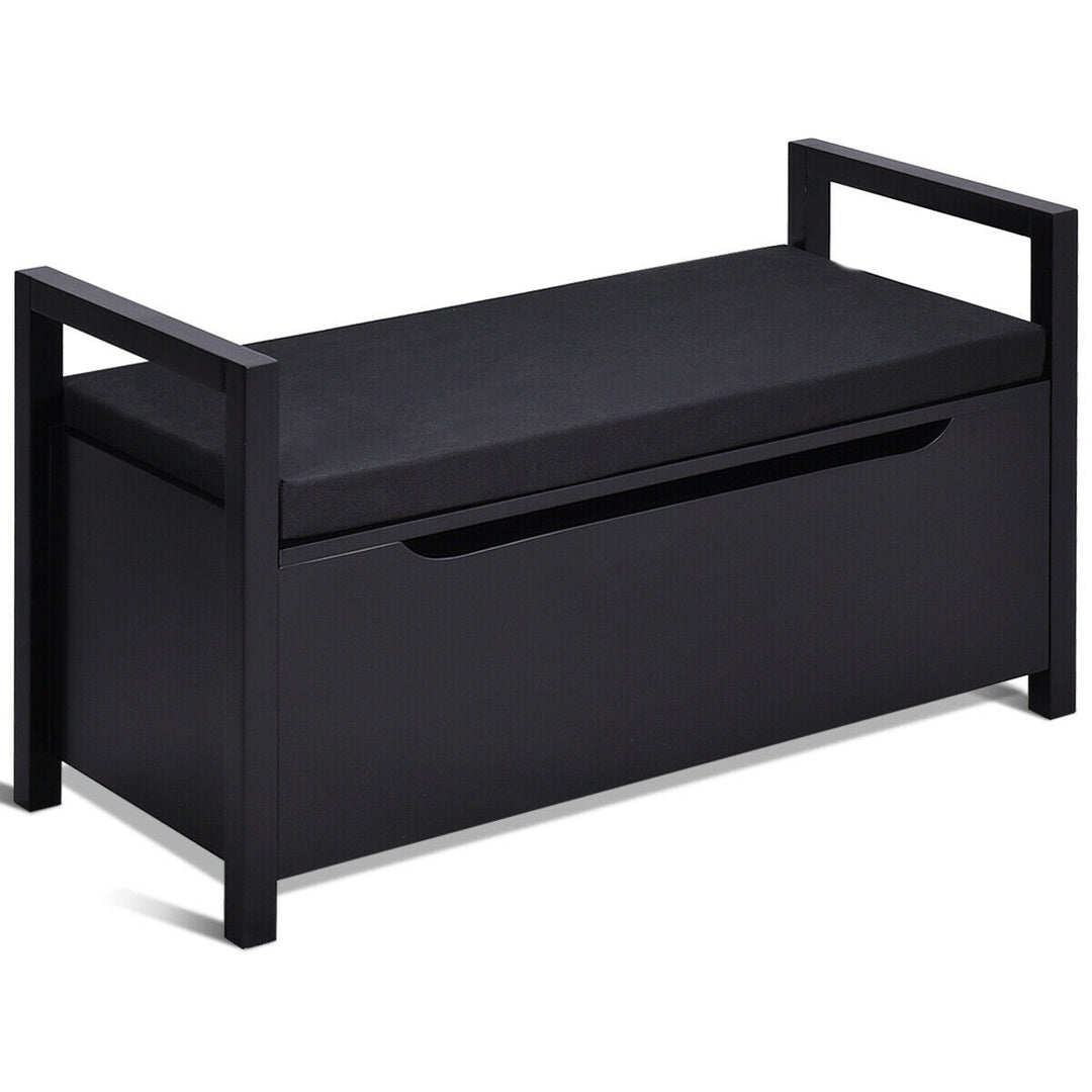 34.5 ×15.5 ×19.5 Inch Shoe Storage Bench with Cushion Seat for Entryway
