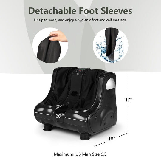 Foot and Calf Massager with Heat Vibration Deep Kneading and Shiatsu