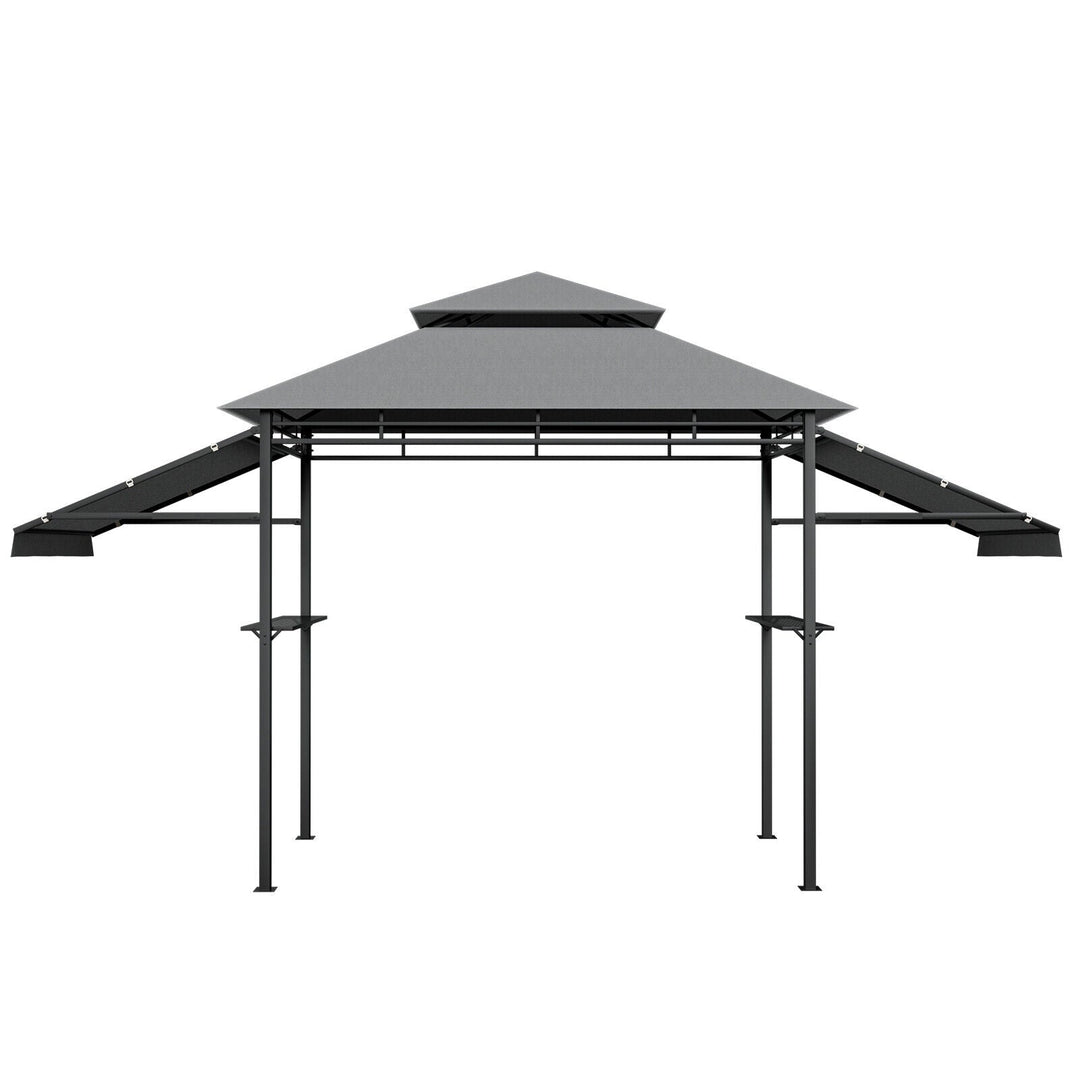 13.5 x 4 Feet Patio BBQ Grill Gazebo Canopy with Dual Side Awnings