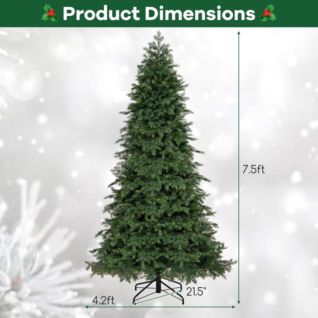 Artificial Christmas Tree Green Hinged Holiday Tree with 721/1019 Lush Branch Tips