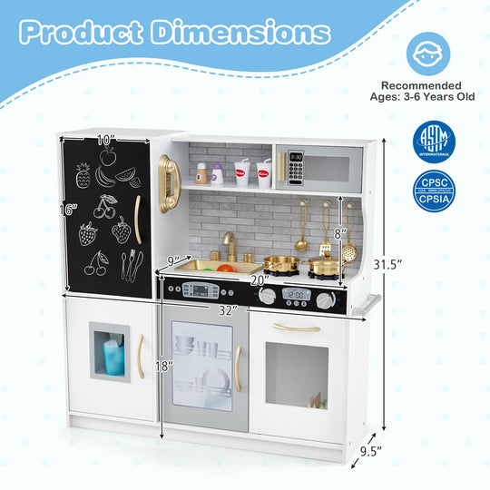 Toddler Pretend Play Kitchen for Boys and Girls 3-6 Years Old