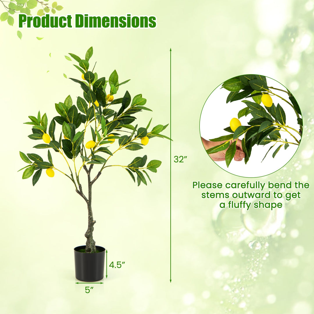 Artificial Lemon Tree 2.6/4/5.2 Feet Tall Fake Lemon Plant wuth Lemon Fruits