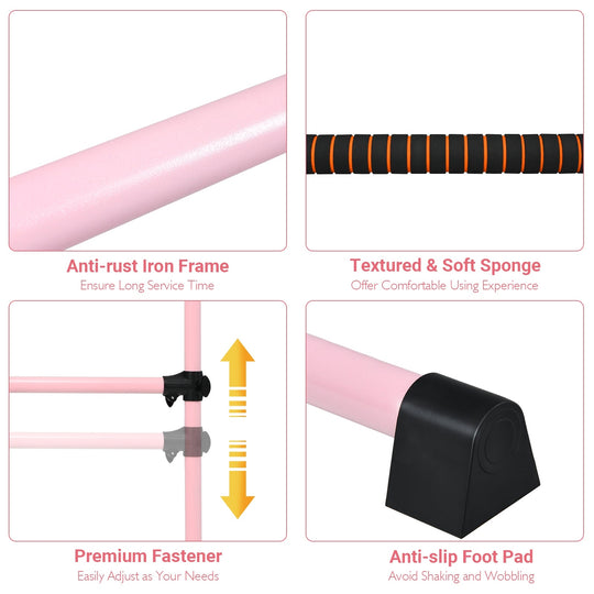 4 Feet Portable Ballet Barre with Adjustable Height