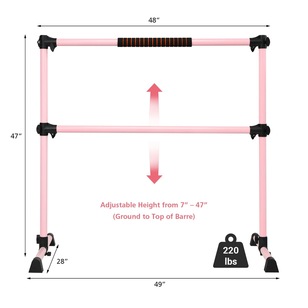 4 Feet Portable Ballet Barre with Adjustable Height