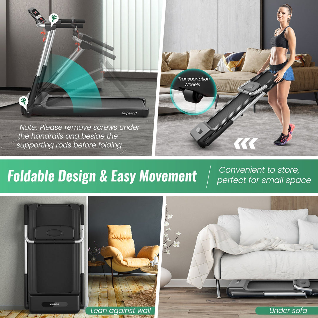 Foldable Treadmill with APP Control and LED Display 2.25 HP