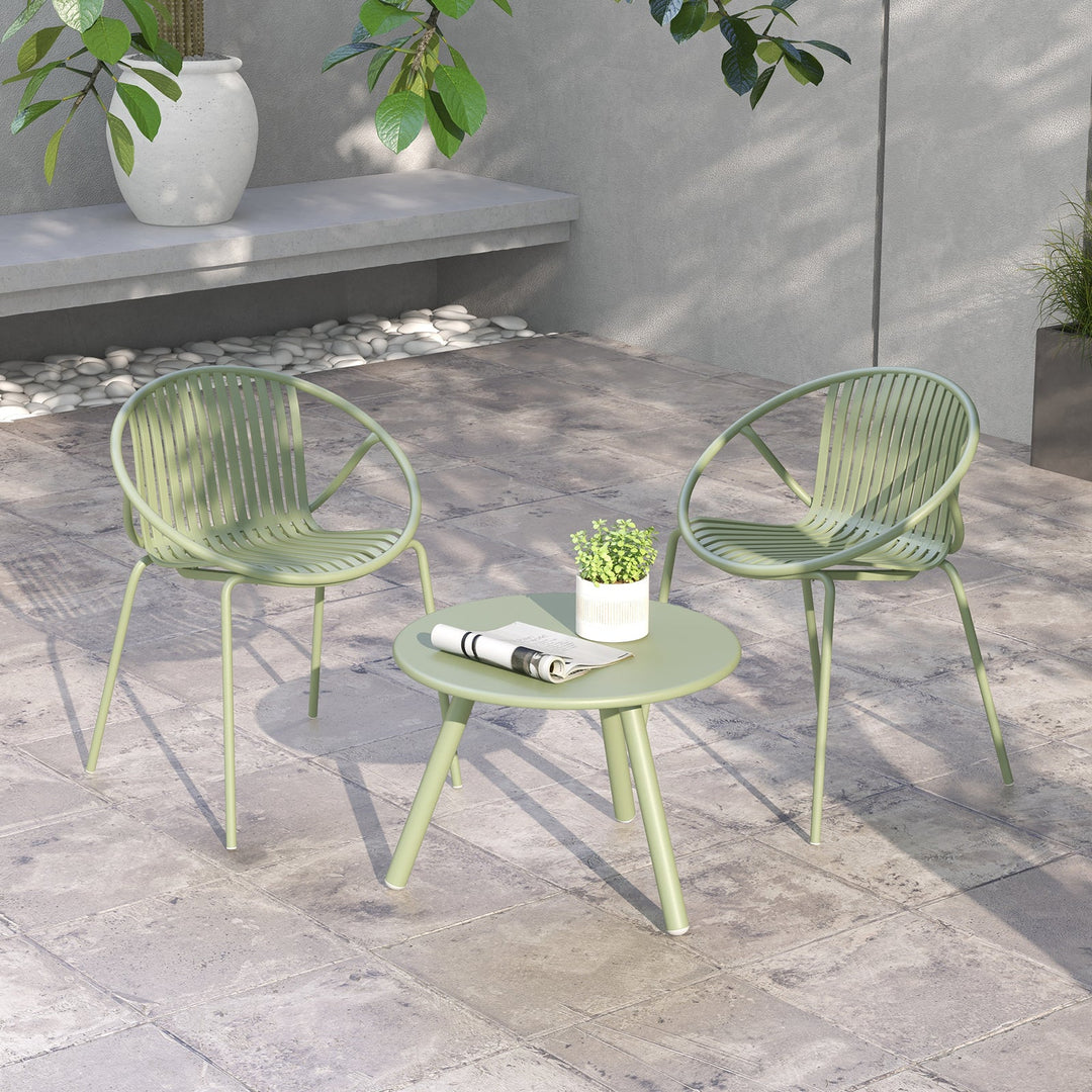 3-Piece Patio Conversation Set with Round Coffee Table