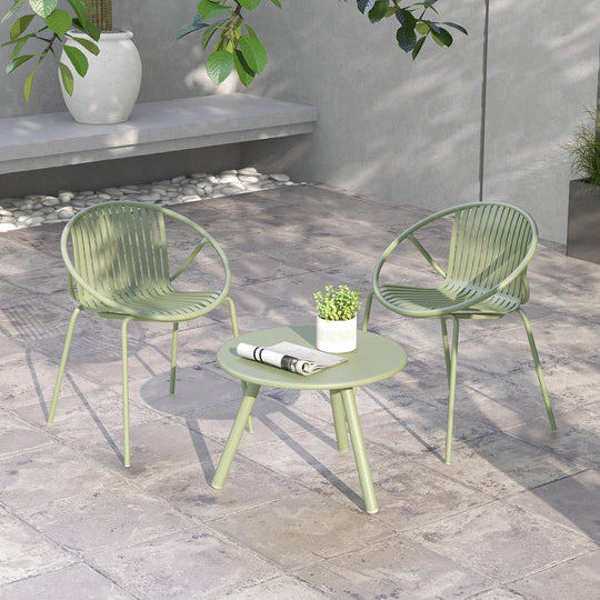 3-Piece Patio Conversation Set with Round Coffee Table