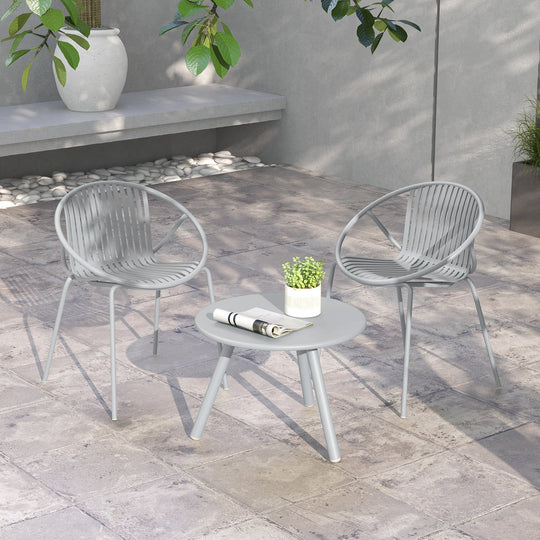 3-Piece Patio Conversation Set with Round Coffee Table