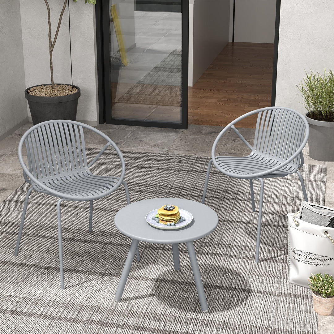 3-Piece Patio Conversation Set with Round Coffee Table